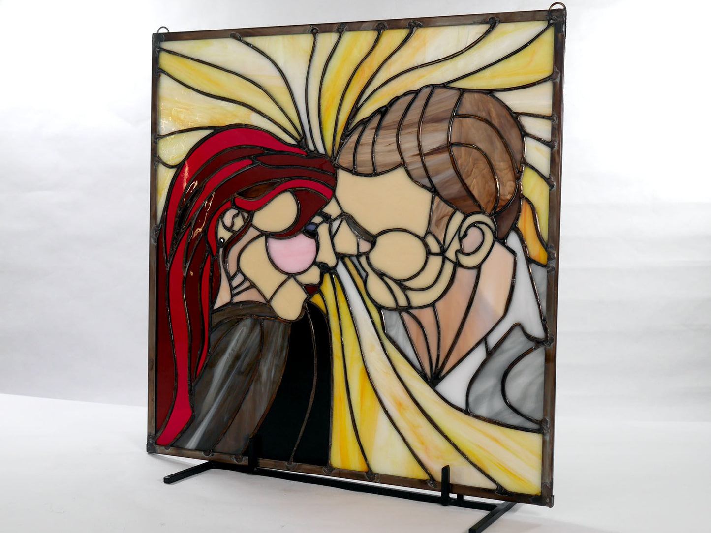 Close To You, Romantic Stained Glass Panel, Home Decor, Love, Modern Art