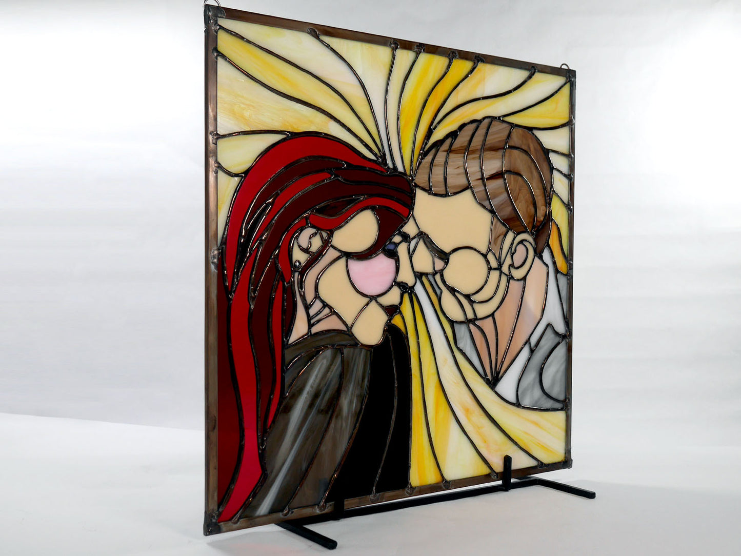 Close To You, Romantic Stained Glass Panel, Home Decor, Love, Modern Art