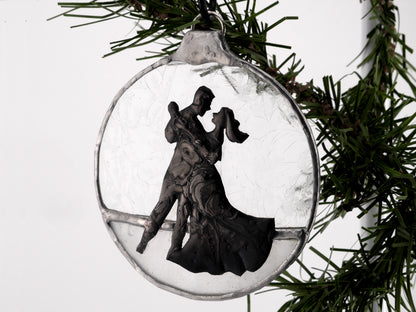 Dance With Me Stained Glass Christmas Ornament