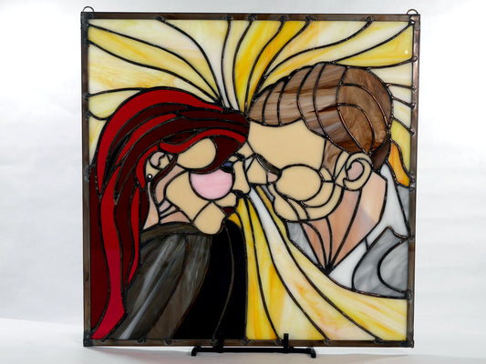 Close To You, Romantic Stained Glass Panel, Home Decor, Love, Modern Art