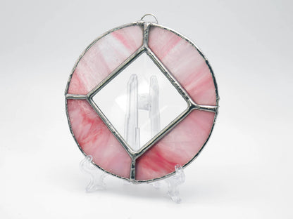 Stained Glass Narcotics Anonymous Sun Catcher 3.5in Pink