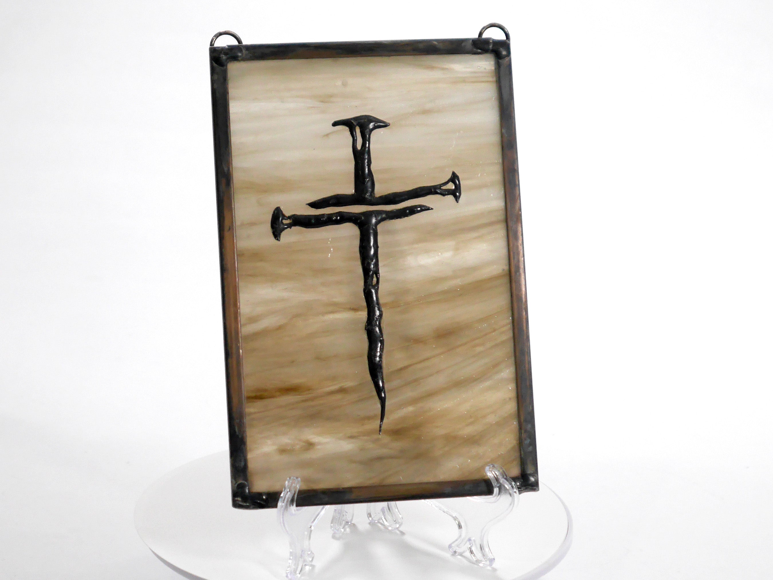 Glass Cross, Rustic, Farmhouse Chic, Mixed Media, Inspiration, Faith, Sympathy, Stained outlets Glass, Resin, Crushed Glass, Textured Cross