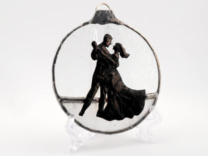 Dance With Me Stained Glass Christmas Ornament