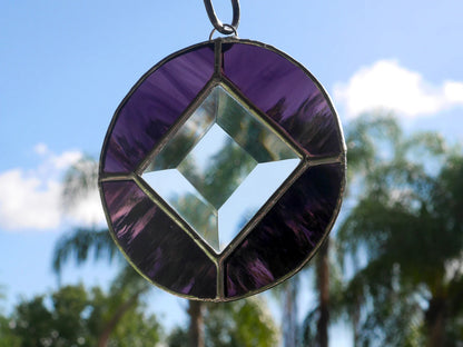 Stained Glass Narcotics Anonymous Sun Catcher 3.5in Deep Purple