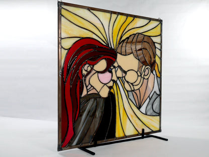 Close To You, Romantic Stained Glass Panel, Home Decor, Love, Modern Art