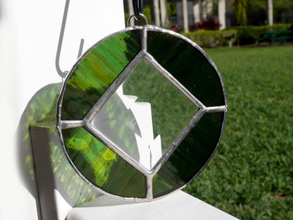 Stained Glass Narcotics Anonymous Sun Catcher 3.5in Foliage Green