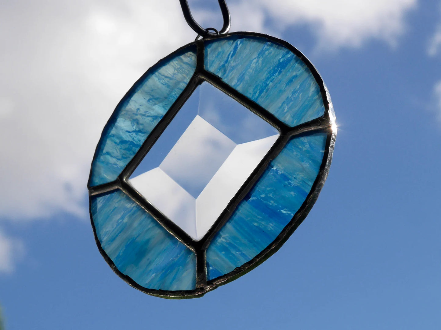 Stained Glass Narcotics Anonymous Sun Catcher 3.5in Light Blue