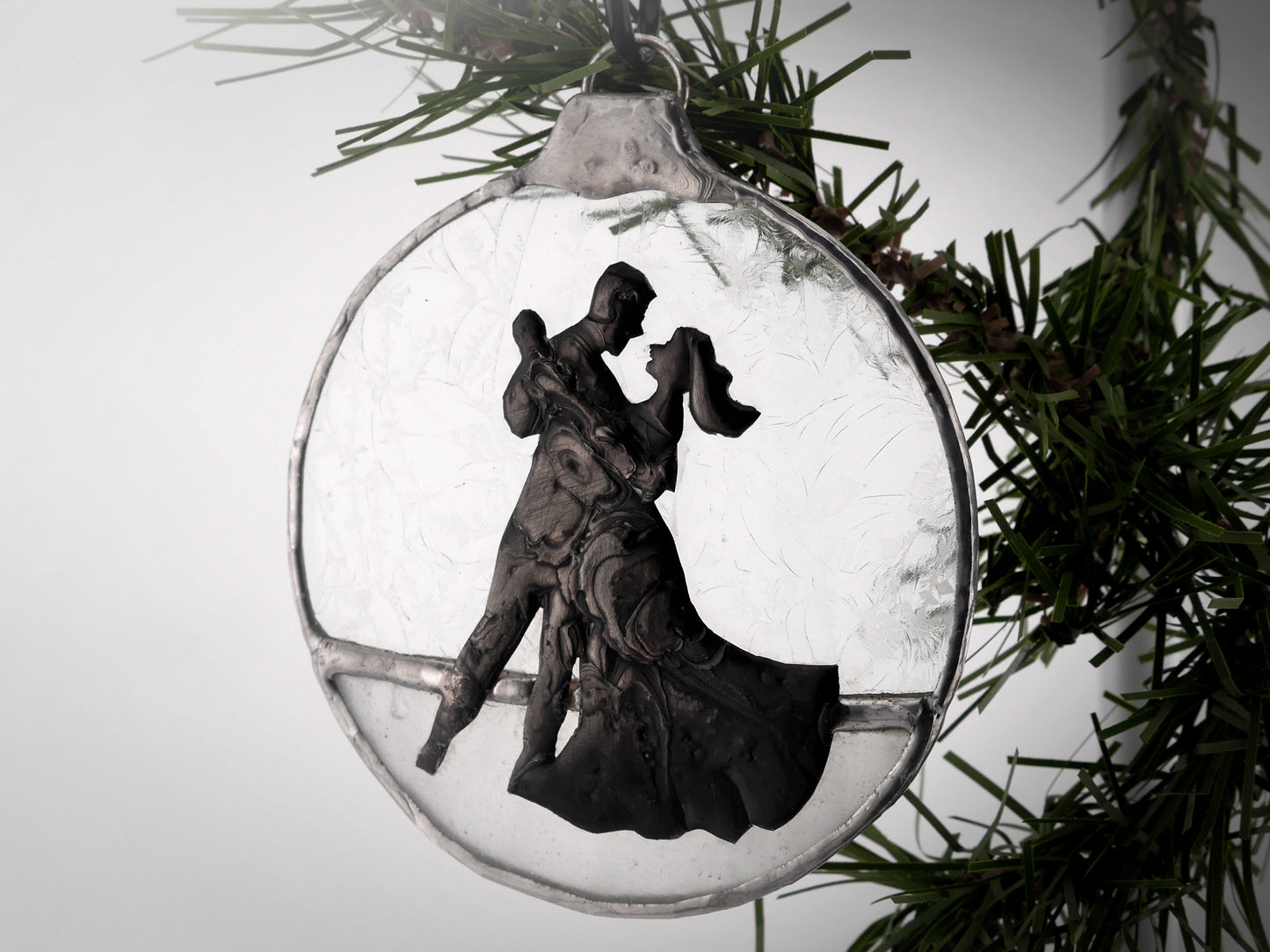 Dance With Me Stained Glass Christmas Ornament