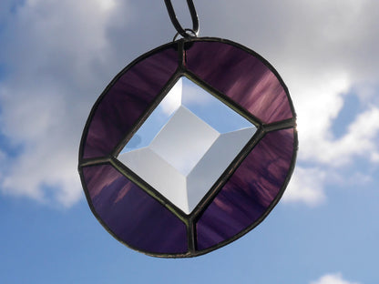 Stained Glass Narcotics Anonymous Sun Catcher 3.5in Deep Purple