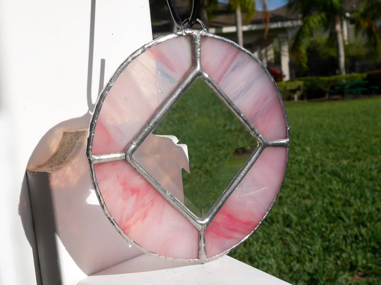 Stained Glass Narcotics Anonymous Sun Catcher 3.5in Pink