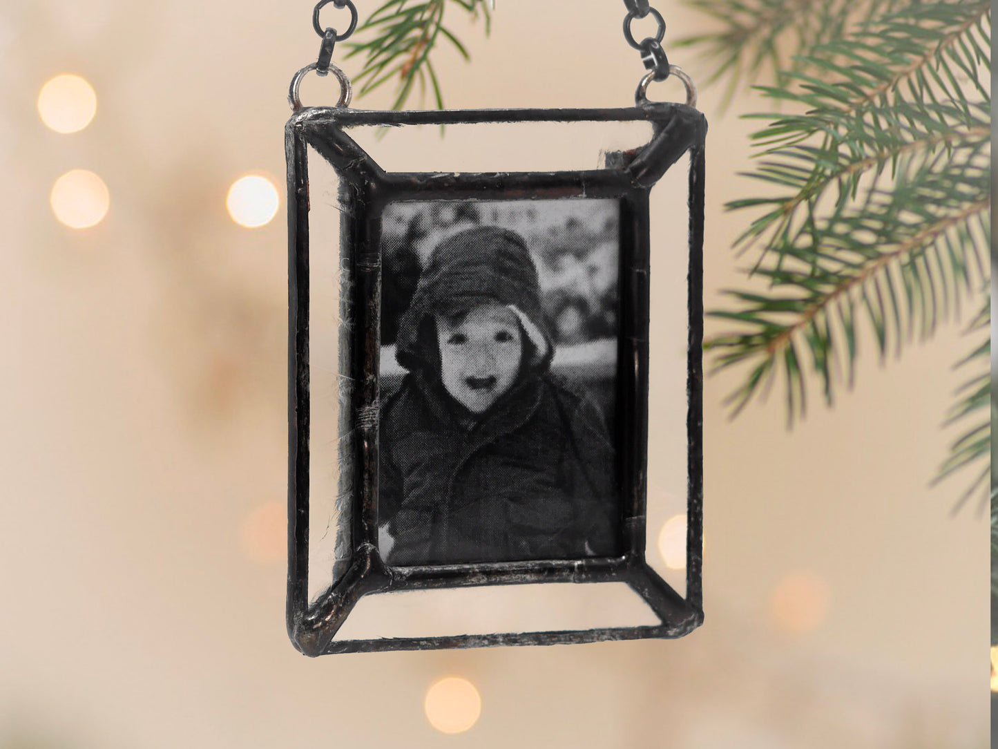 Stained Glass Photo Frame Christmas Ornament